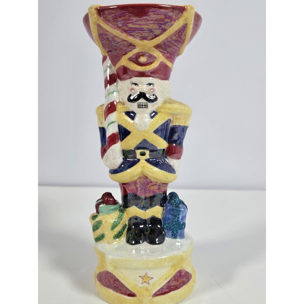 Christopher Radko Nutcracker Dandy Candle Holder 2003 Ceramic Christmas 7.5"